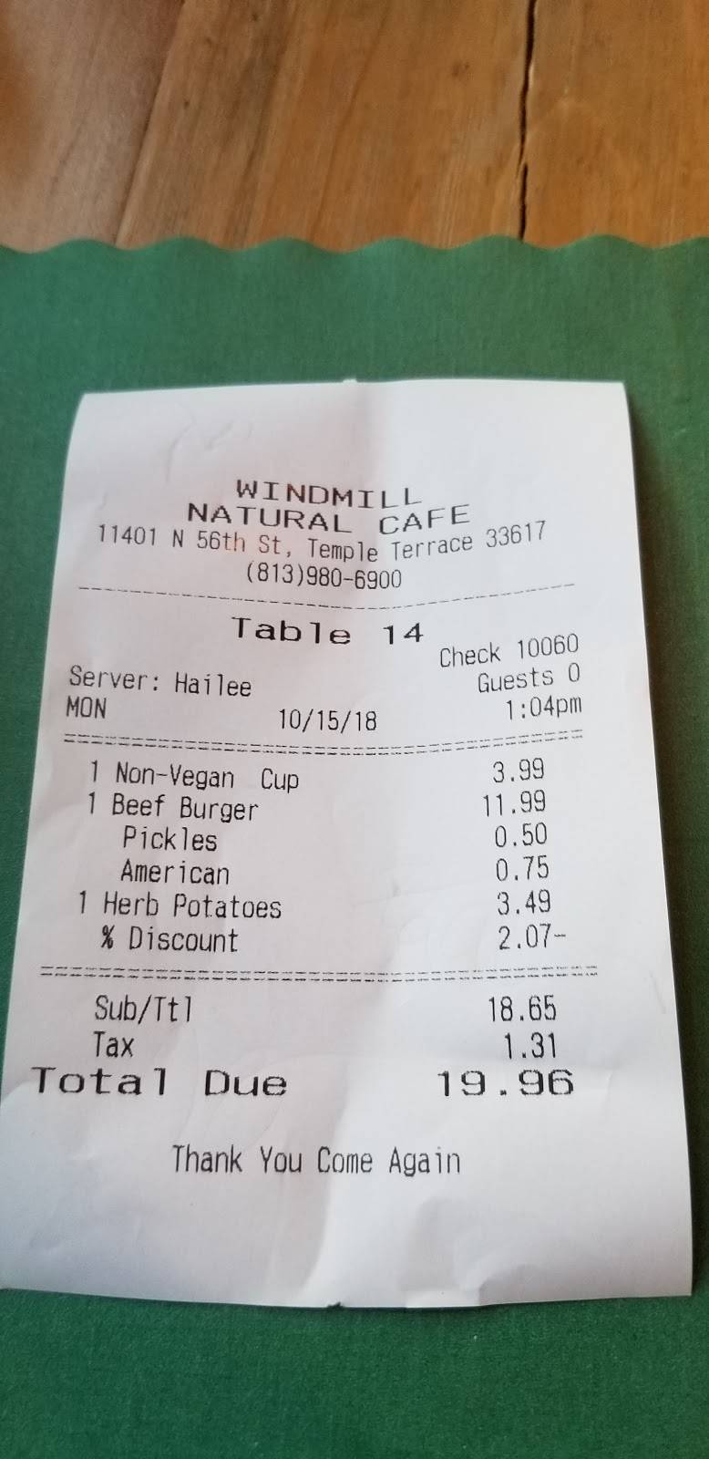 Windmill Cafe And Taphouse | restaurant | 11401 N 56th St #22, Temple Terrace, FL 33617, USA | 8139806900 OR +1 813-980-6900