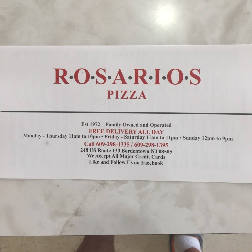 Rosarios Pizza | restaurant | 2112 248, US-130, Bordentown, NJ 08505, USA | 6092981335 OR +1 609-298-1335