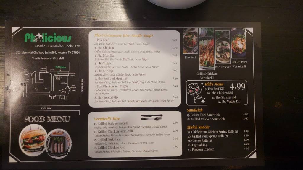 Pholicious | restaurant | 303 Memorial City Mall, Houston, TX 77024, USA | 8328049155 OR +1 832-804-9155