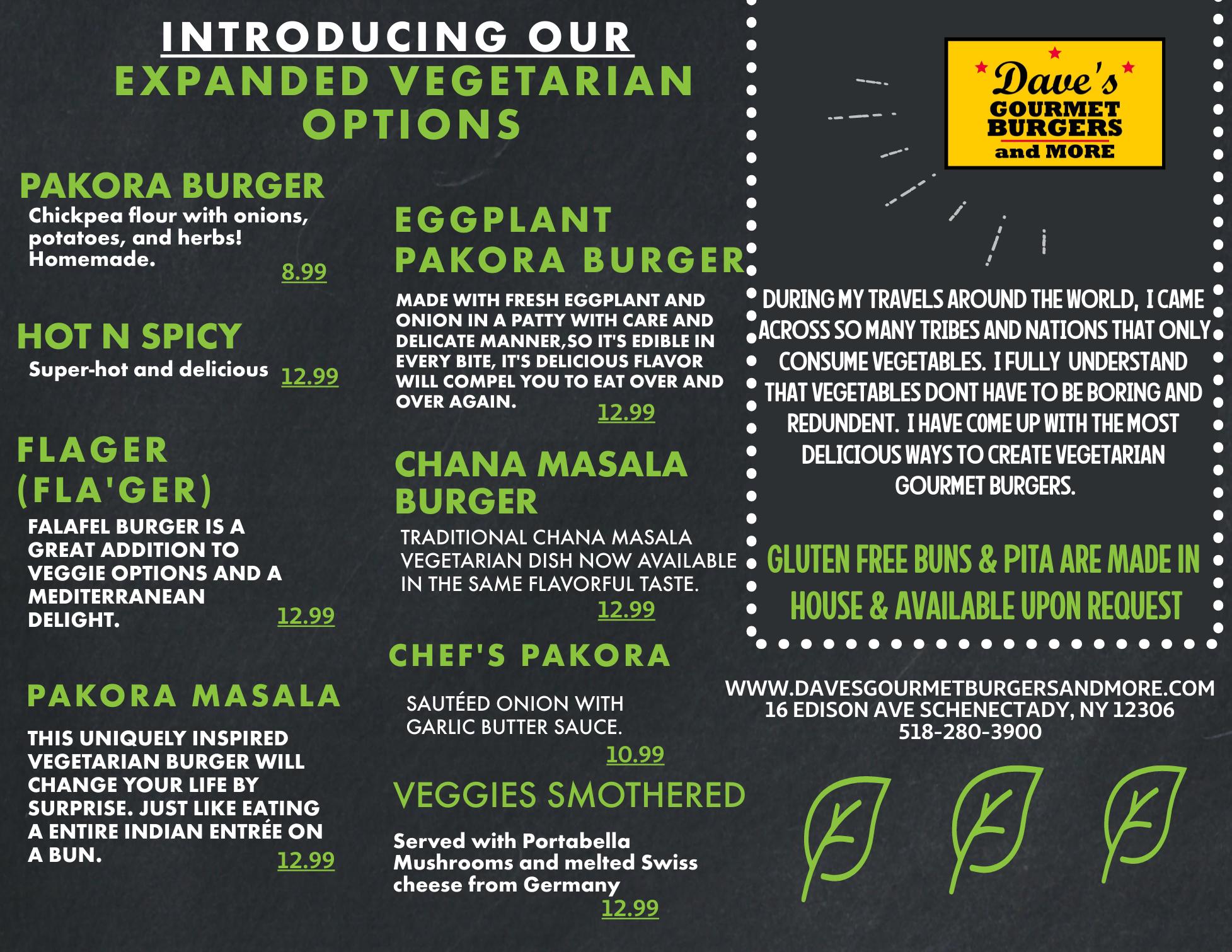 Daves Gourmet Burgers and More | restaurant | 16 Edison Ave, Schenectady, NY 12305, United States | 5182803900 OR +1 518-280-3900