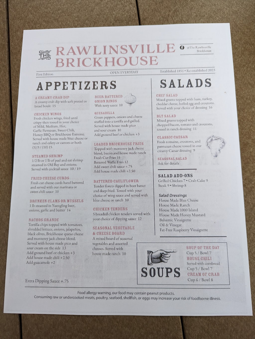 The Rawlinsville Brickhouse | restaurant | 3 Drytown Rd, Holtwood, PA 17532, USA | 7179230373 OR +1 717-923-0373