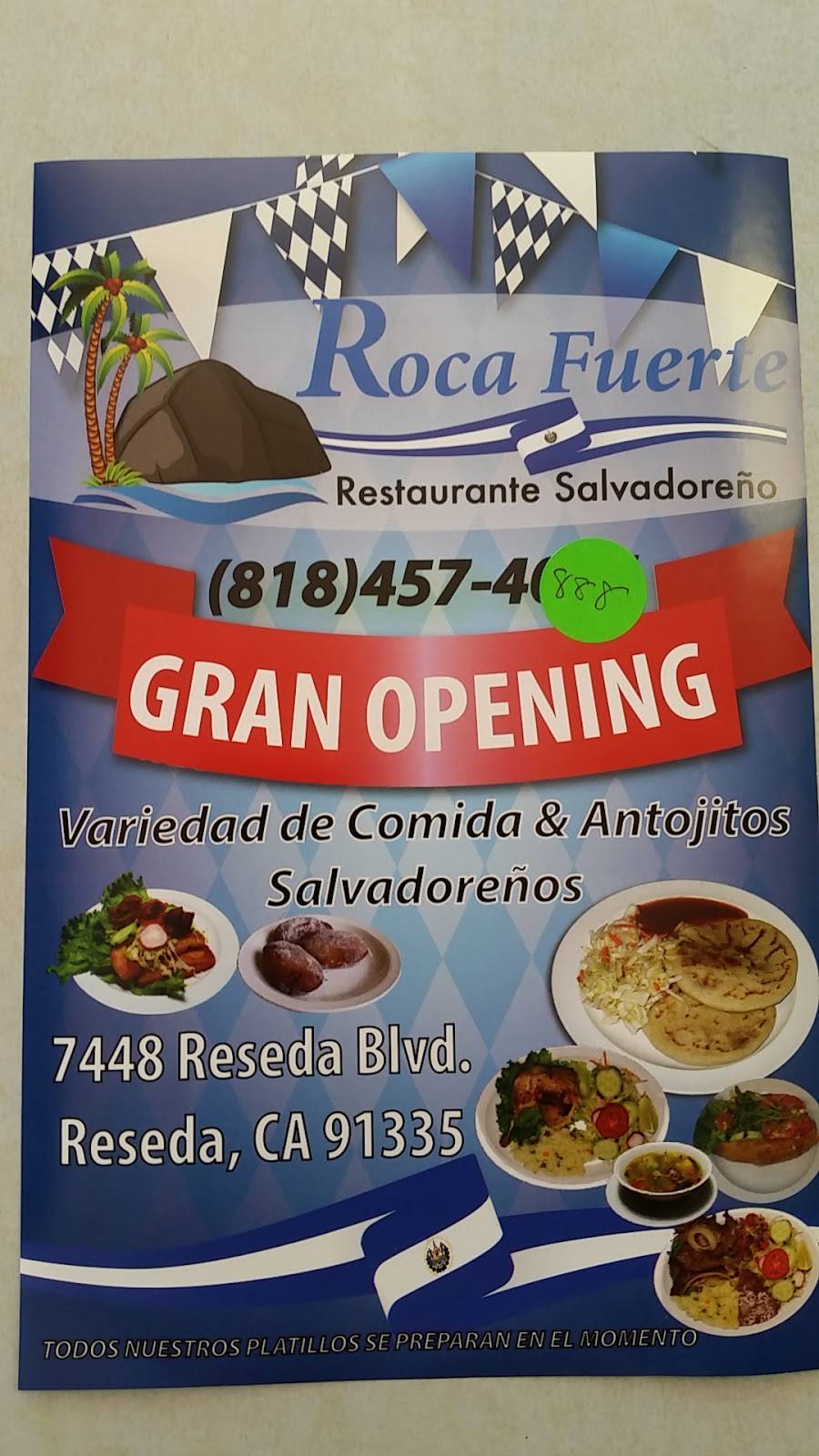 Roca Fuerte Salvadorean Restaurant | restaurant | 7448 Reseda Blvd, Reseda, CA 91335, USA | 8184574888 OR +1 818-457-4888