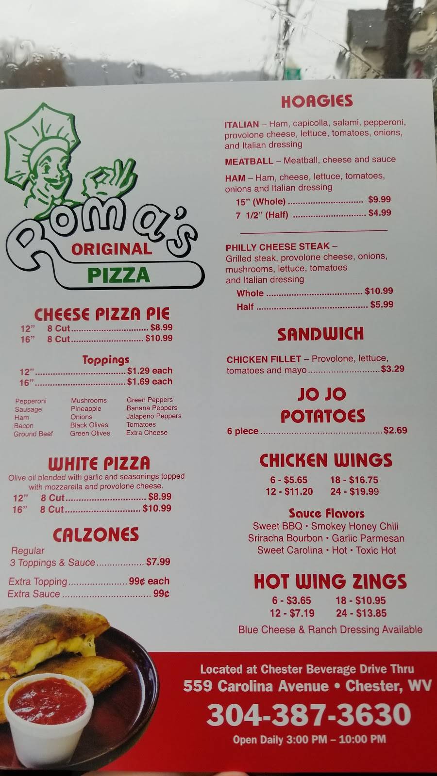 Romas Pizza | restaurant | 559 Carolina Ave, Chester, WV 26034, USA | 3043873630 OR +1 304-387-3630