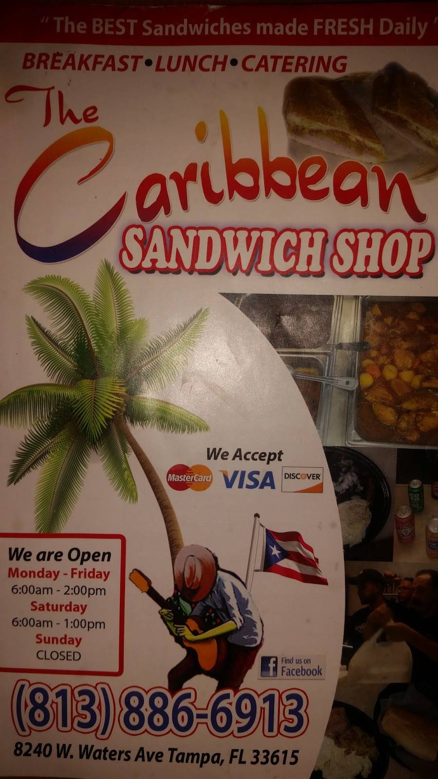 Caribbean Sandwich Shop | meal takeaway | 8240 W Waters Ave, Tampa, FL 33615, USA | 8138866913 OR +1 813-886-6913
