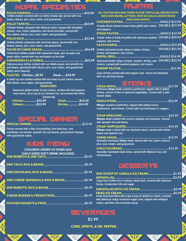 Nopal Mexican Restaurant | restaurant | 303 Pine Bluff Hwy, England, AR 72046, USA | 5018429334 OR +1 501-842-9334