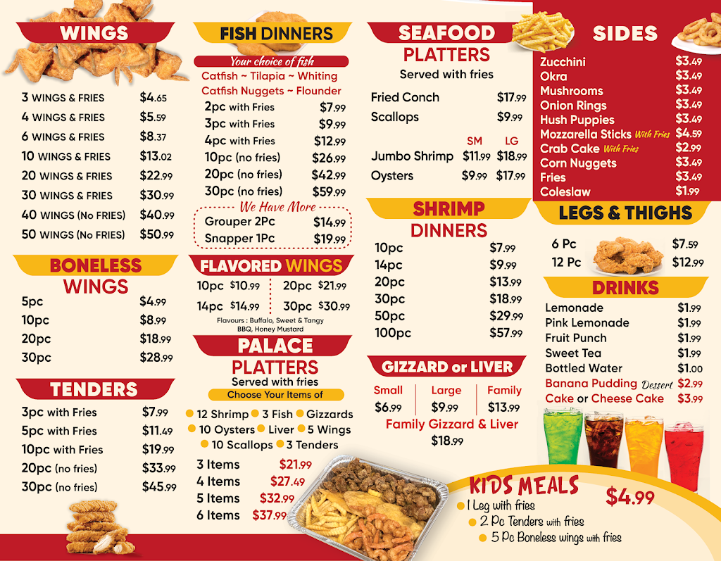 Palace Fish & Chicken | restaurant | 445 Stockton St, Jacksonville, FL 32204, USA | 9046832914 OR +1 904-683-2914