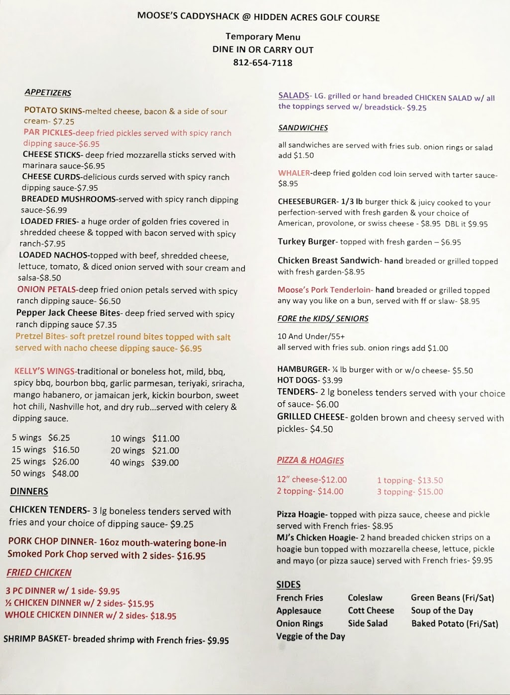 Kellys Hidden Acres Public Golf Course | restaurant | 488 Country Club Dr, Milan, IN 47031, USA | 8126547118 OR +1 812-654-7118