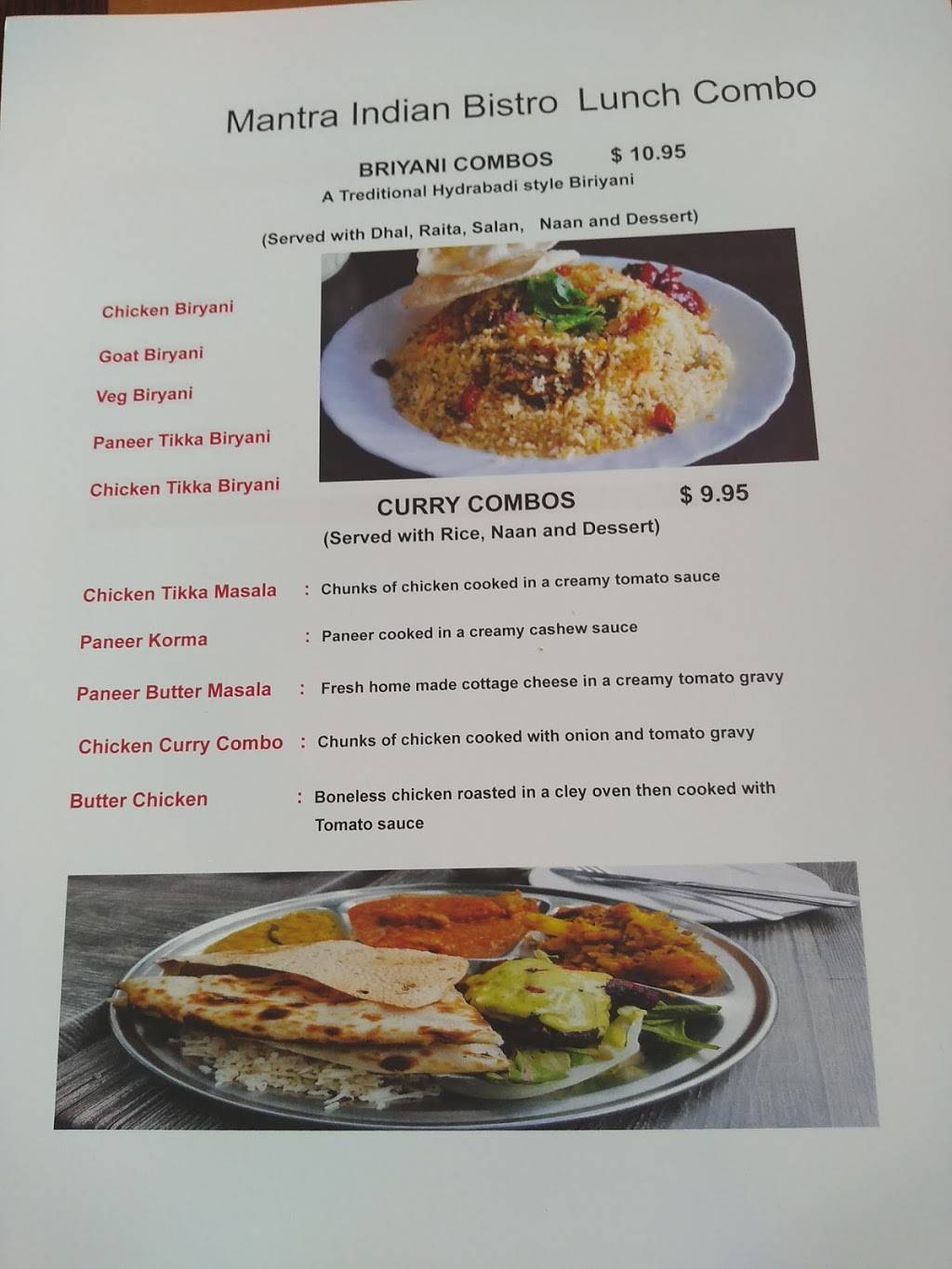 Mantra Indian Bistro | restaurant | 10535 W Greenfield Ave, West Allis, WI 53214, USA | 4149885536 OR +1 414-988-5536