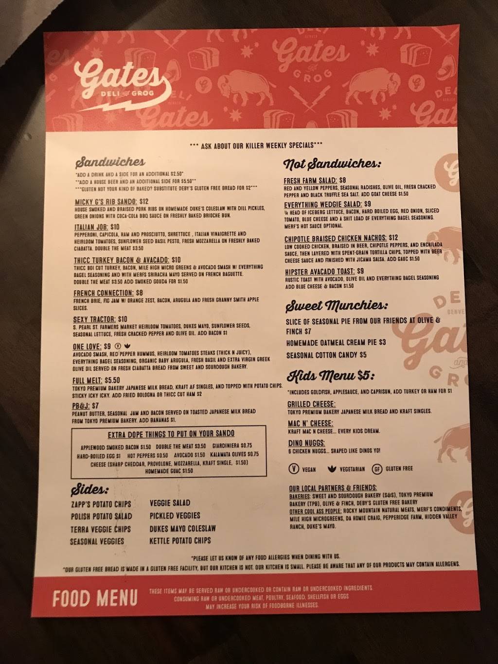 Gates Deli & Grog | restaurant | 1875 S Pearl St, Denver, CO 80210, USA | 3039934002 OR +1 303-993-4002