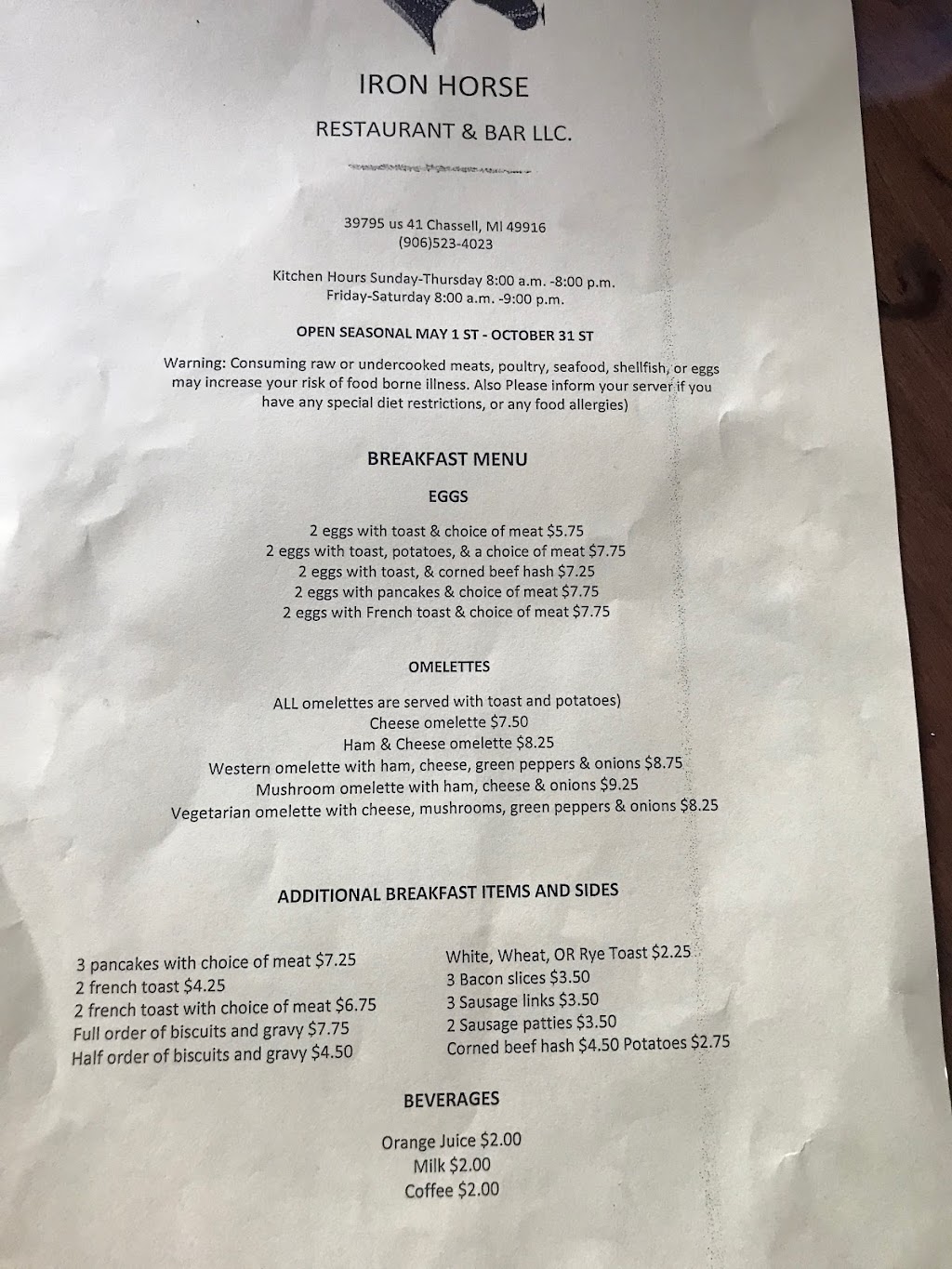 Iron Horse | restaurant | 49916, Chassell, MI 49916, USA | 9064814023 OR +1 906-481-4023