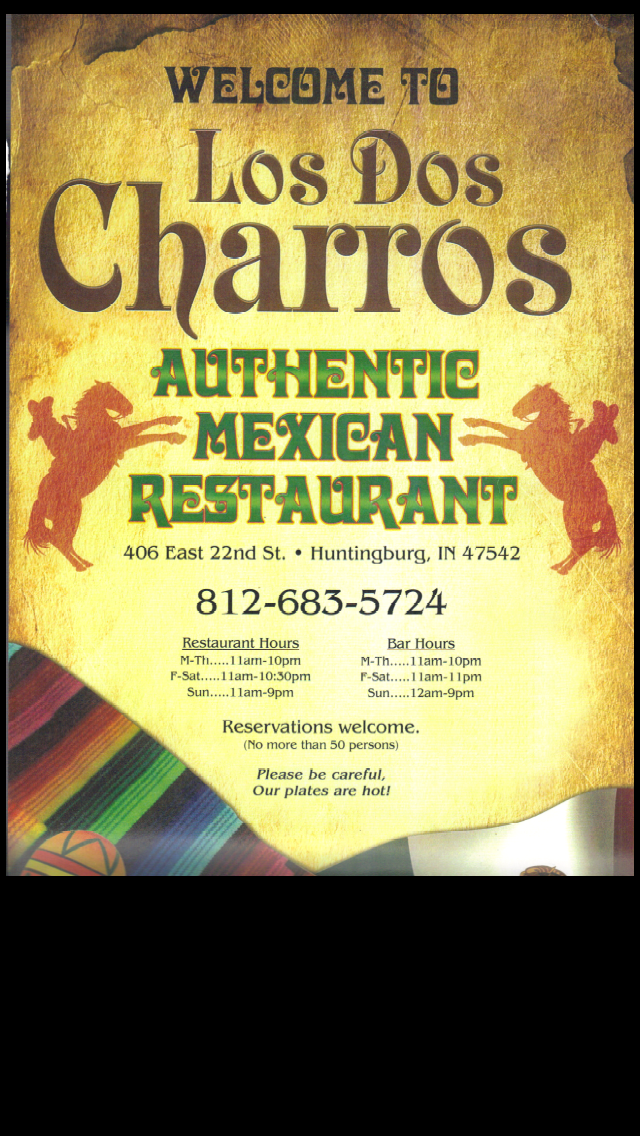 Los Dos Charros | restaurant | 406 E 22nd St, Huntingburg, IN 47542, USA | 8126835724 OR +1 812-683-5724