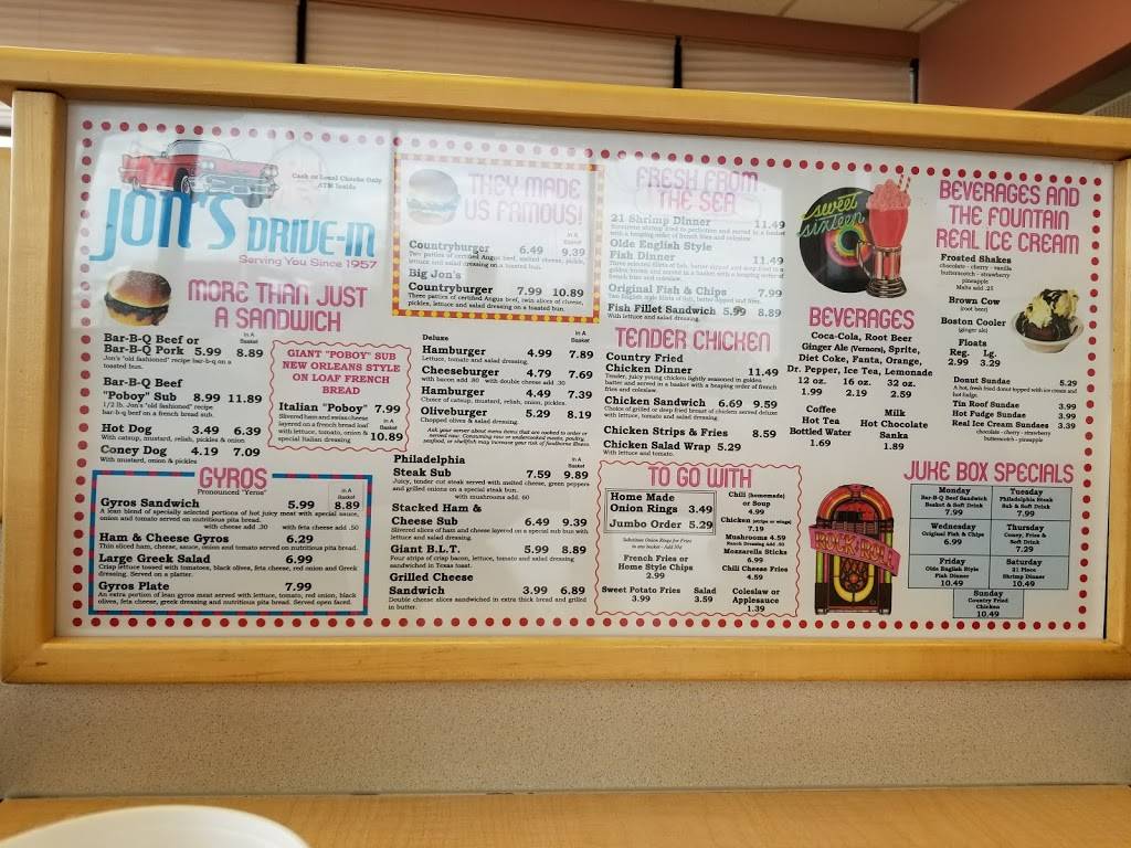 Jons Drive In | restaurant | 1030 S Mission St, Mt Pleasant, MI 48858, USA | 9897739172 OR +1 989-773-9172
