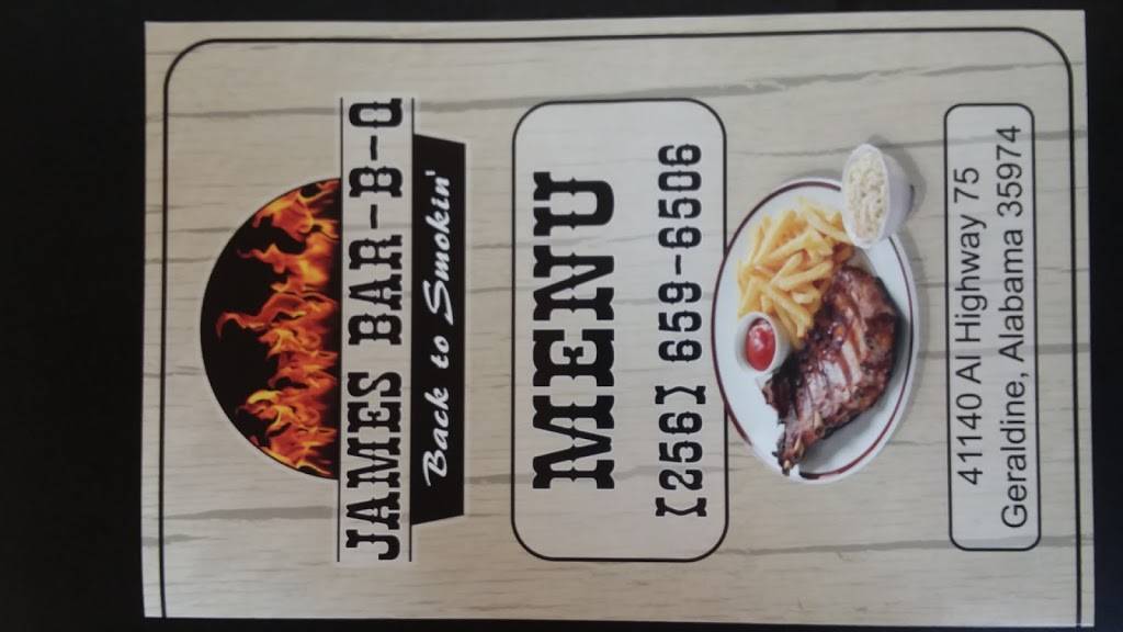 James Bar-B-Q & Catering | restaurant | 41140 AL-75, Geraldine, AL 35974, USA | 2566596506 OR +1 256-659-6506