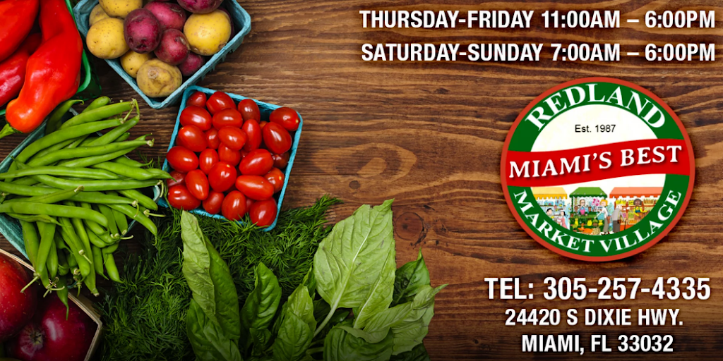 Redland Market Village | restaurant | 24420 S Dixie Hwy, Homestead, FL 33032, USA | 3052574335 OR +1 305-257-4335