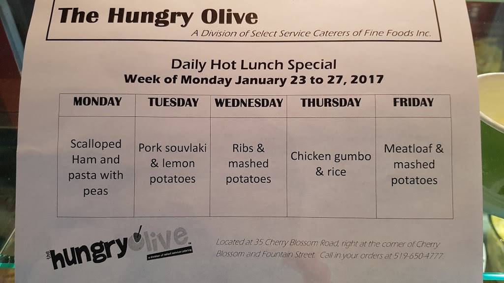 The Hungry Olive / Select Service Catering | restaurant | 35 Cherry Blossom Rd, Cambridge, ON N3H 4R7, Canada | 5196504777 OR +1 519-650-4777