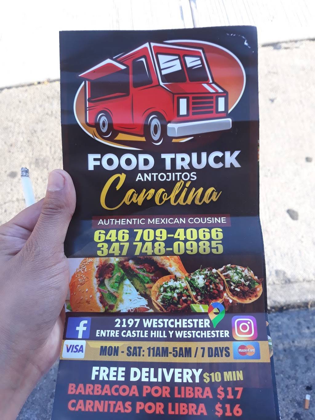 Antojitos Carolina Food Truck | restaurant | 2197 Westchester Ave, The Bronx, NY 10462, USA | 6467094066 OR +1 646-709-4066