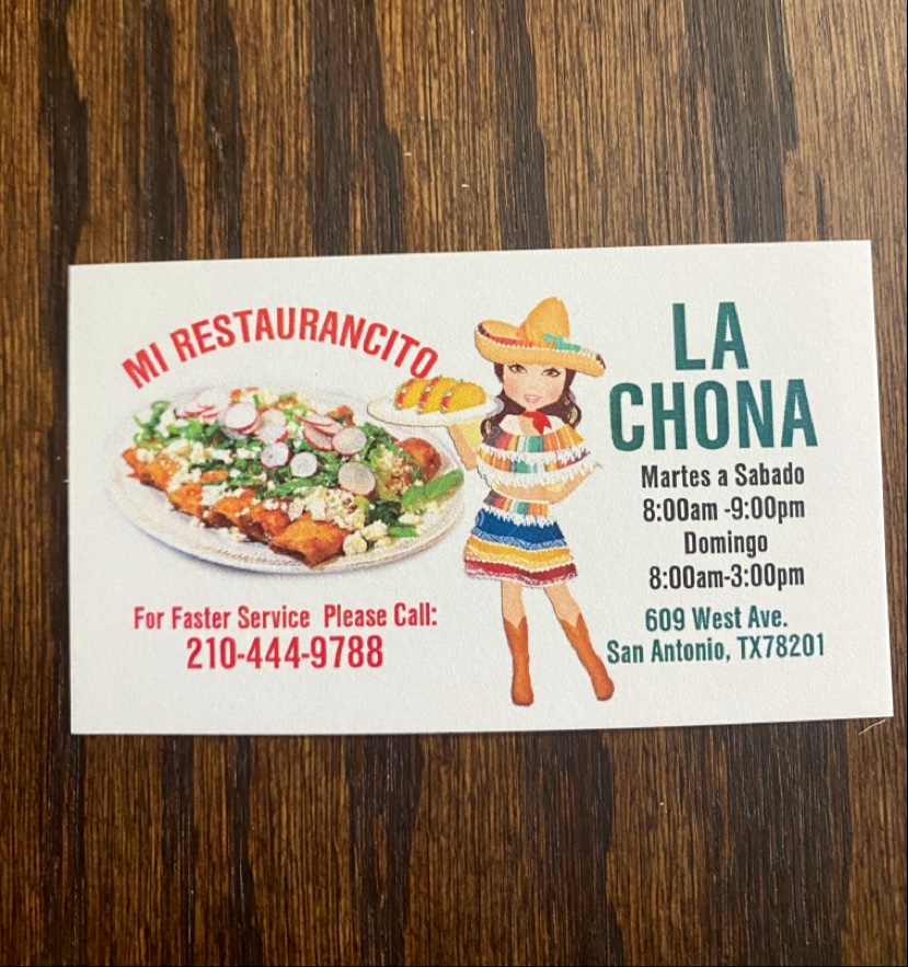Mi Restaurancito La Chona | restaurant | 609 West Ave, San Antonio, TX 78201, USA | 2107108948 OR +1 210-710-8948