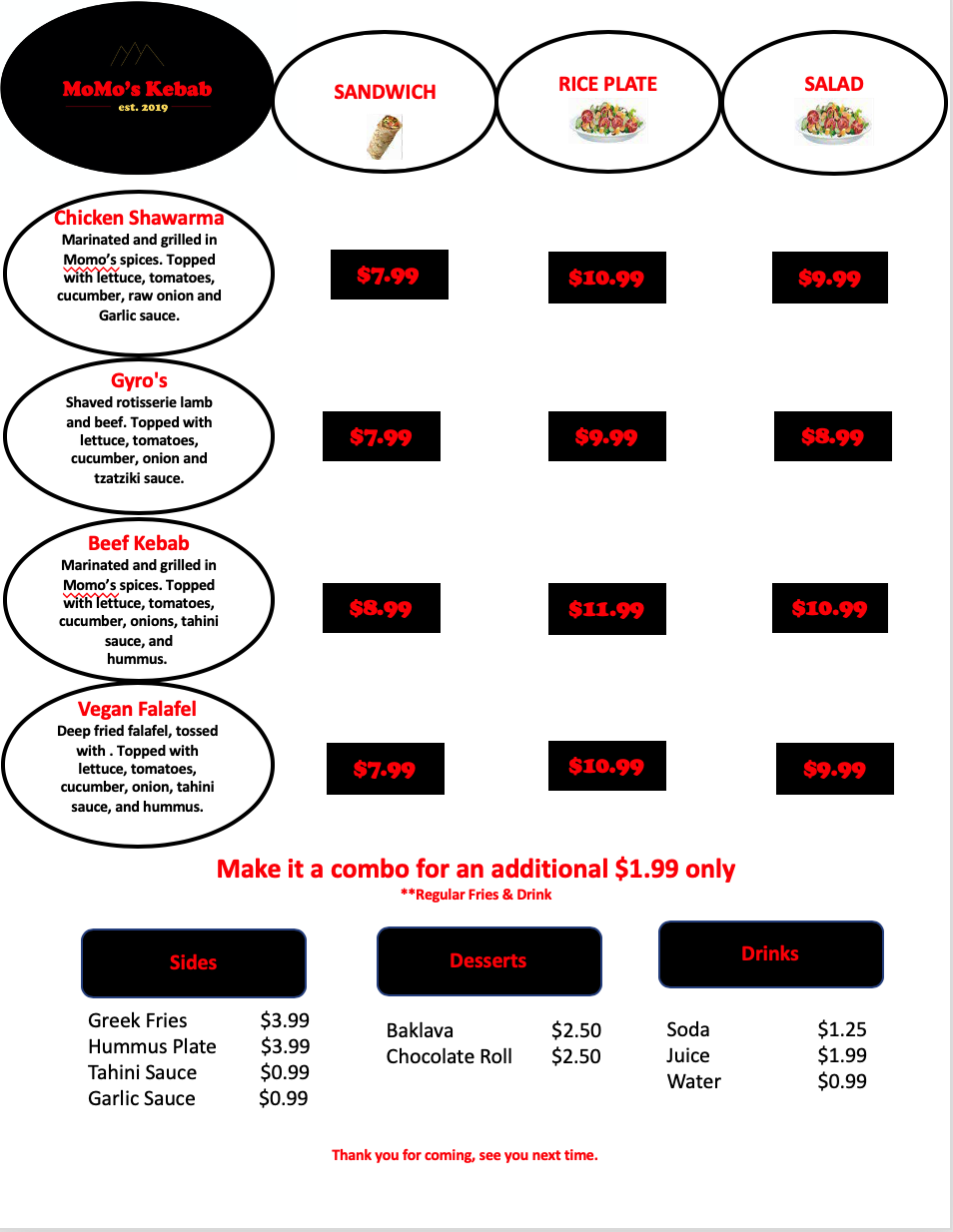 Momos Kebab | restaurant | 8520 14th Ave S, Seattle, WA 98108, USA | 2066654460 OR +1 206-665-4460