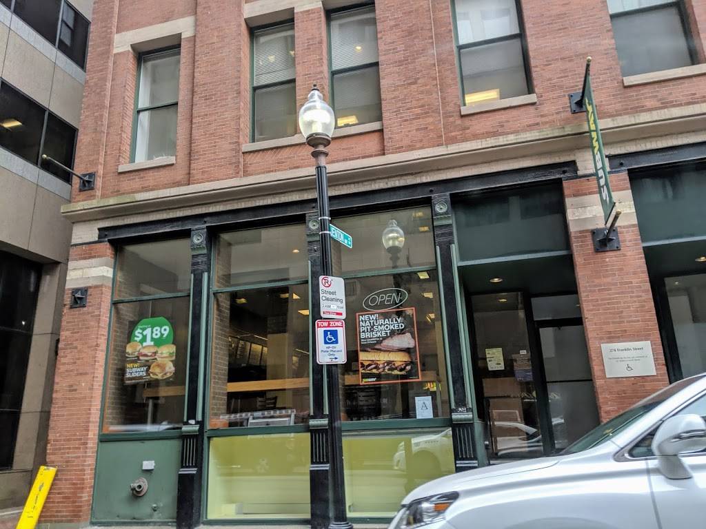 Subway | meal takeaway | 274 Franklin St, Boston, MA 02110, USA | 6173307883 OR +1 617-330-7883