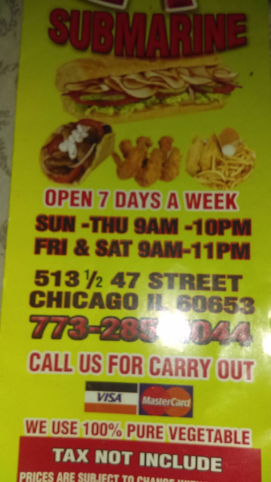 L P SUBMARINE | restaurant | 513, 1/2 E 47th St, Chicago, IL 60653, USA | 7732854044 OR +1 773-285-4044