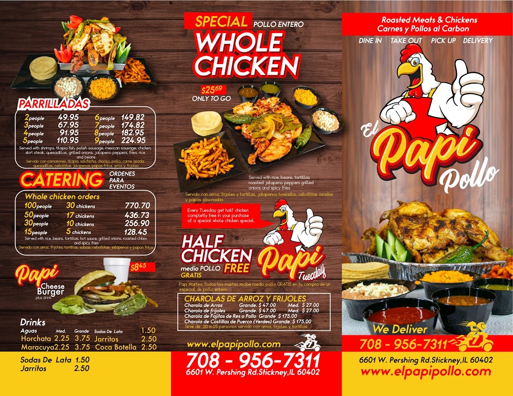 El Papi Pollo | restaurant | 6603 W Pershing Rd, Stickney, IL 60402, USA | 7089567311 OR +1 708-956-7311