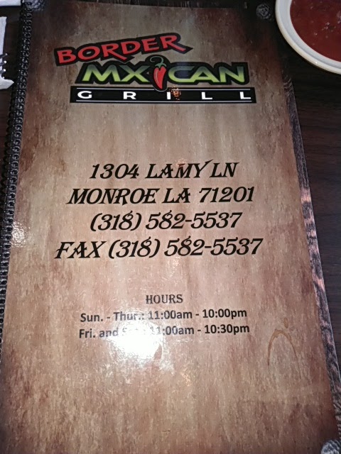 Border Mxican Grill | restaurant | 1304 Lamy Ln, Monroe, LA 71201, USA | 3185825537 OR +1 318-582-5537