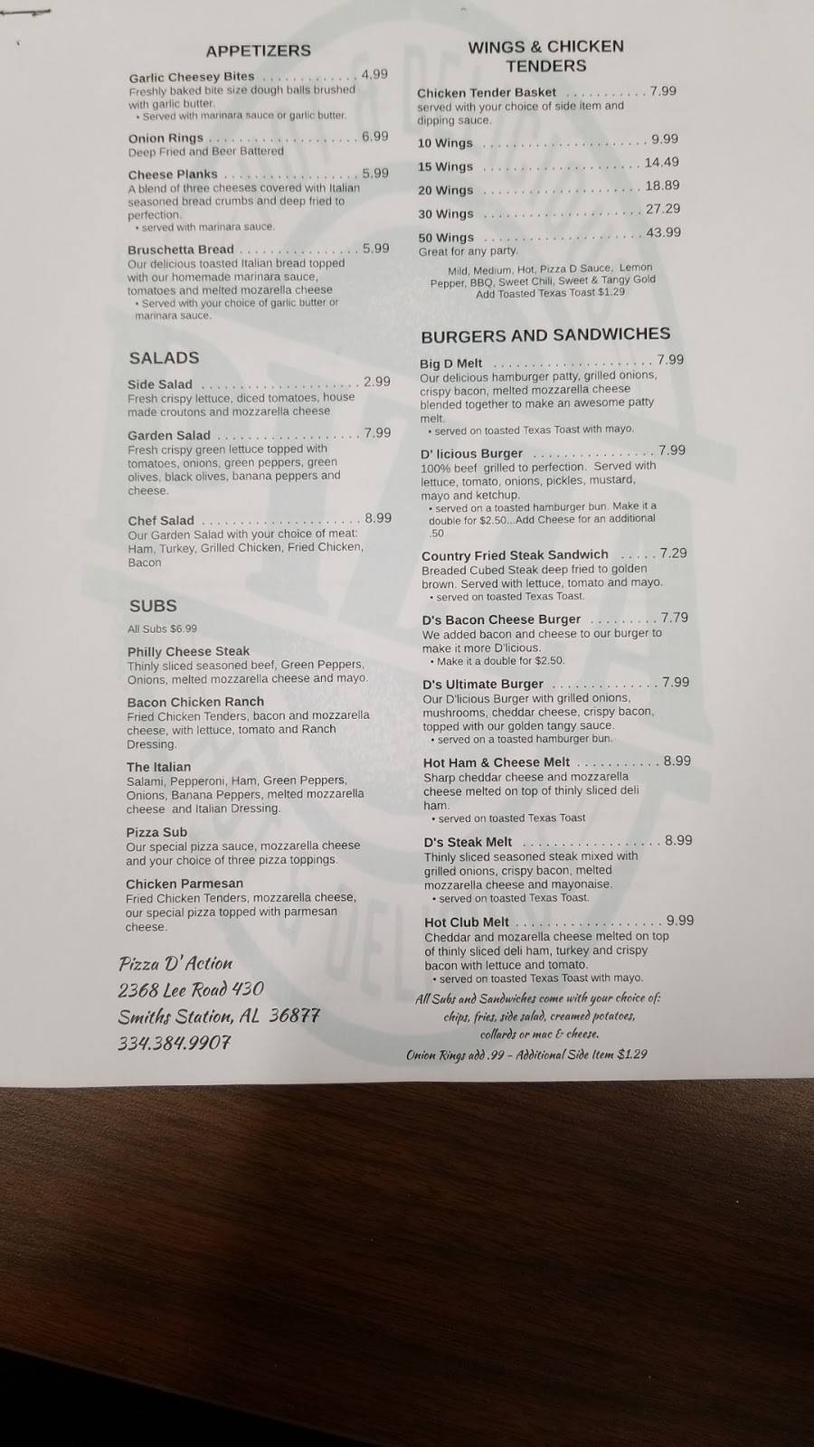 Pizza DAction | restaurant | 2368 Co Rd 430, Smiths Station, AL 36877, USA | 3343849907 OR +1 334-384-9907