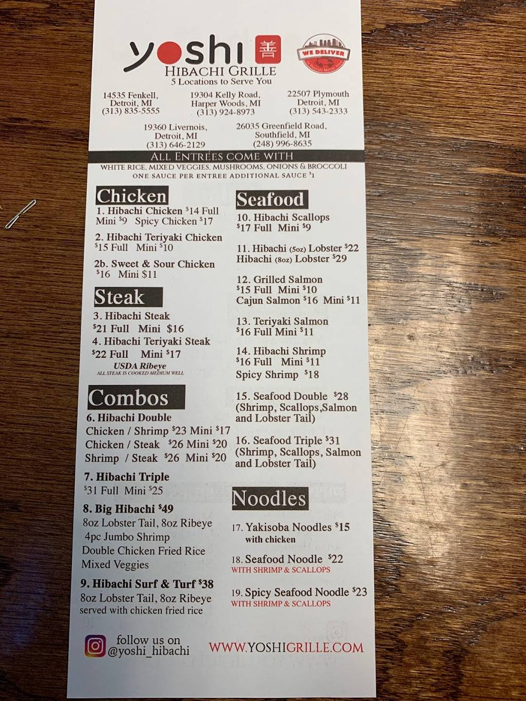 Yoshi Hibachi Grille Livernois | meal takeaway | 19360 Livernois, Detroit, MI 48221, USA | 3136462129 OR +1 313-646-2129