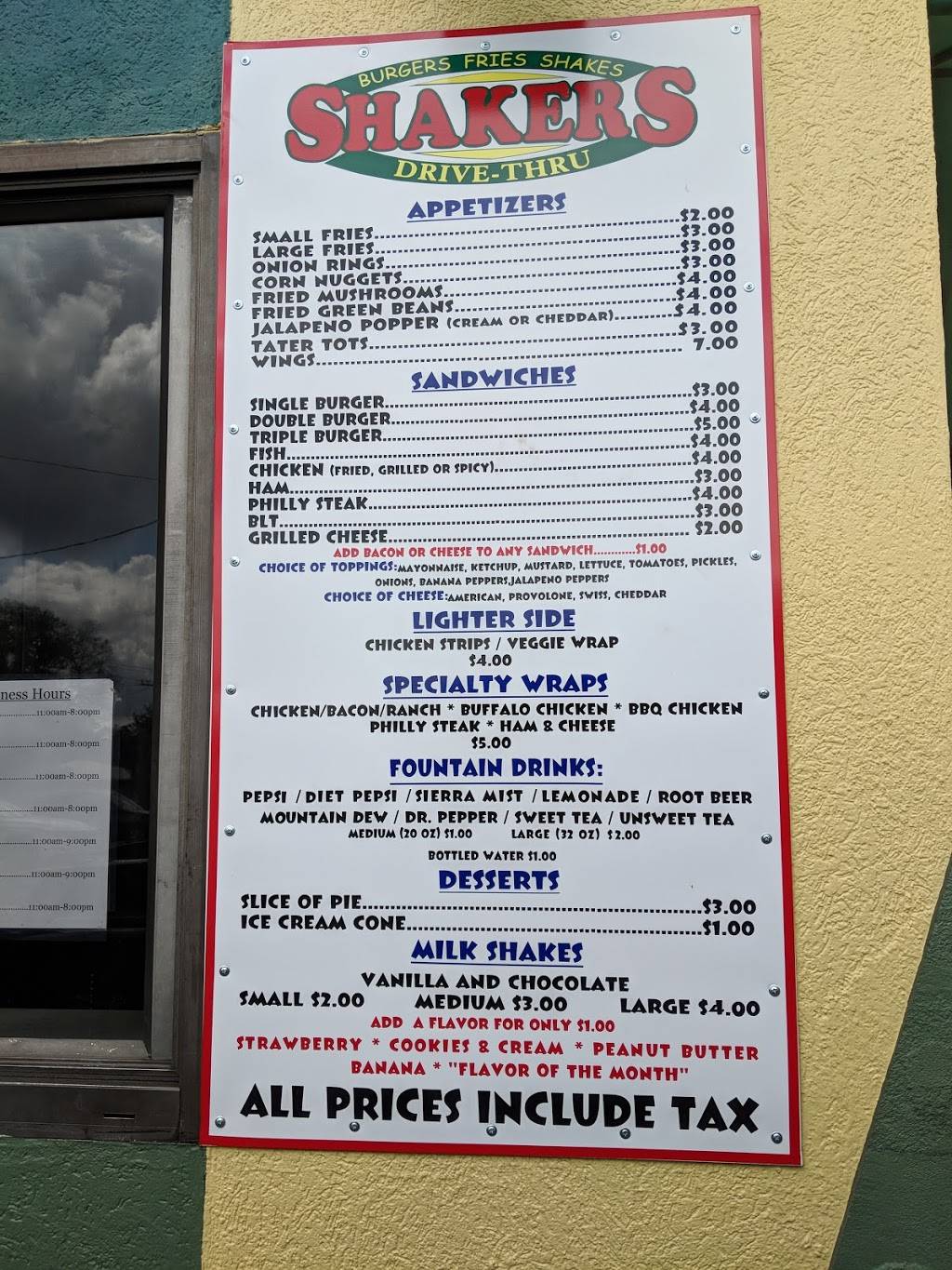 Shakers Drive-Thru | restaurant | 6705, 750 E Hathaway Ave, Bronson, FL 32621, USA | 3524861070 OR +1 352-486-1070