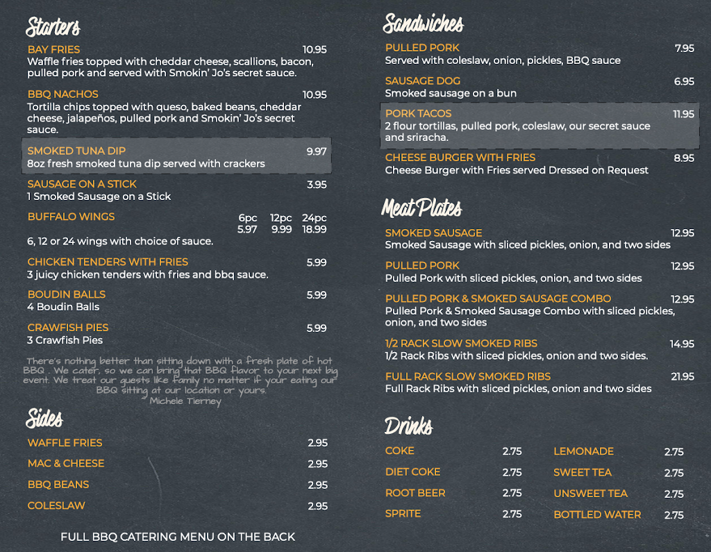 SMOKIN JOS BBQ | restaurant | 115 S Beach Blvd, Bay St Louis, MS 39520, USA | 2283443190 OR +1 228-344-3190