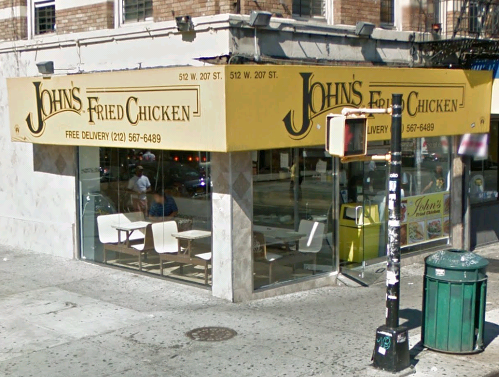 Johns Fried Chicken | restaurant | 512 W 207th St, New York, NY 10034, USA | 2125676489 OR +1 212-567-6489