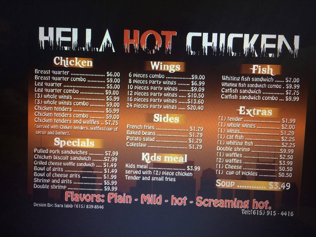 Hella Hot Chicken | restaurant | 516 Bell Rd, Antioch, TN 37013, USA | 6159154416 OR +1 615-915-4416