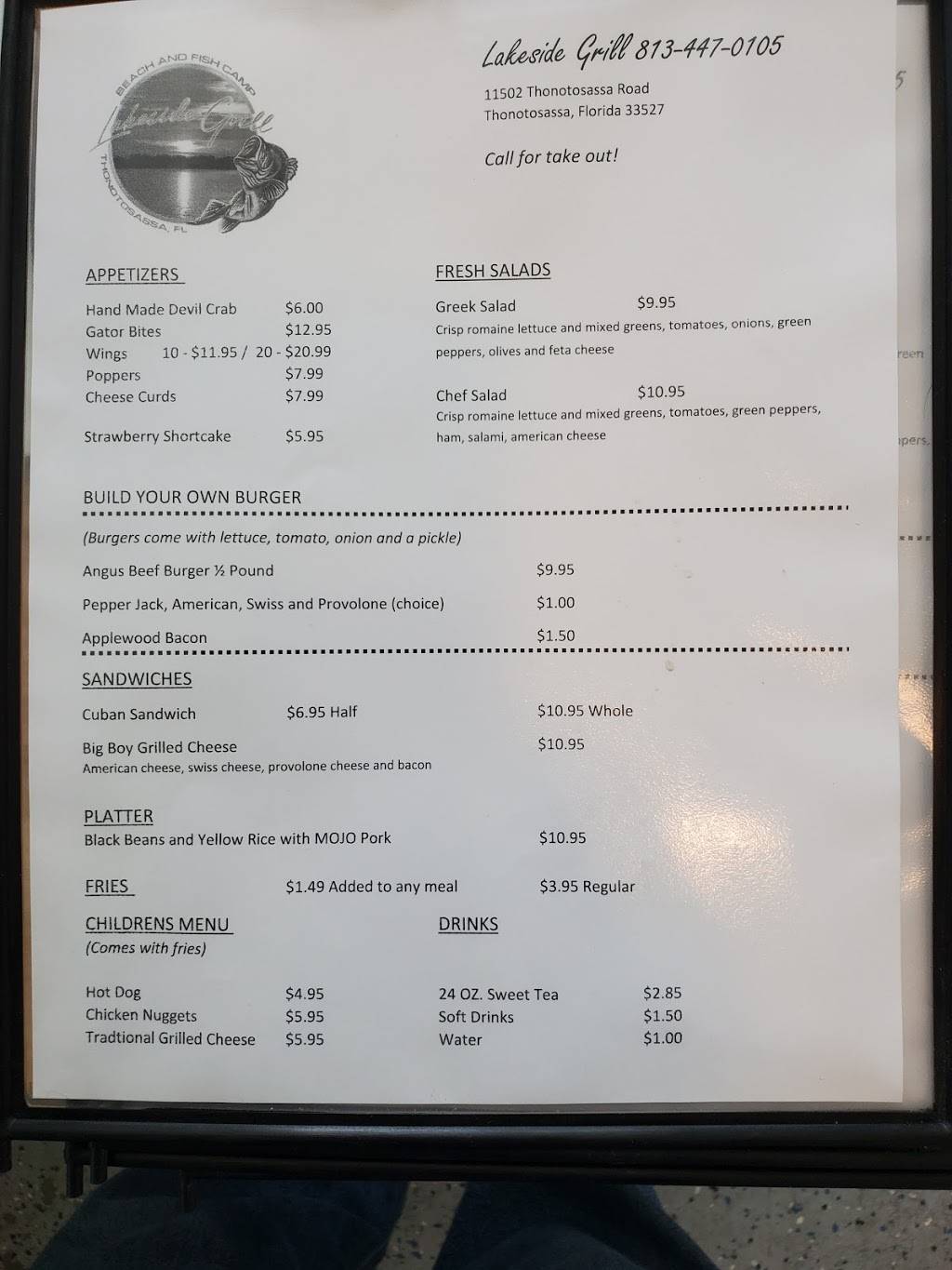 Lake Side Grill | restaurant | 11502 Thonotosassa Rd, Thonotosassa, FL 33592, USA | 8134470105 OR +1 813-447-0105