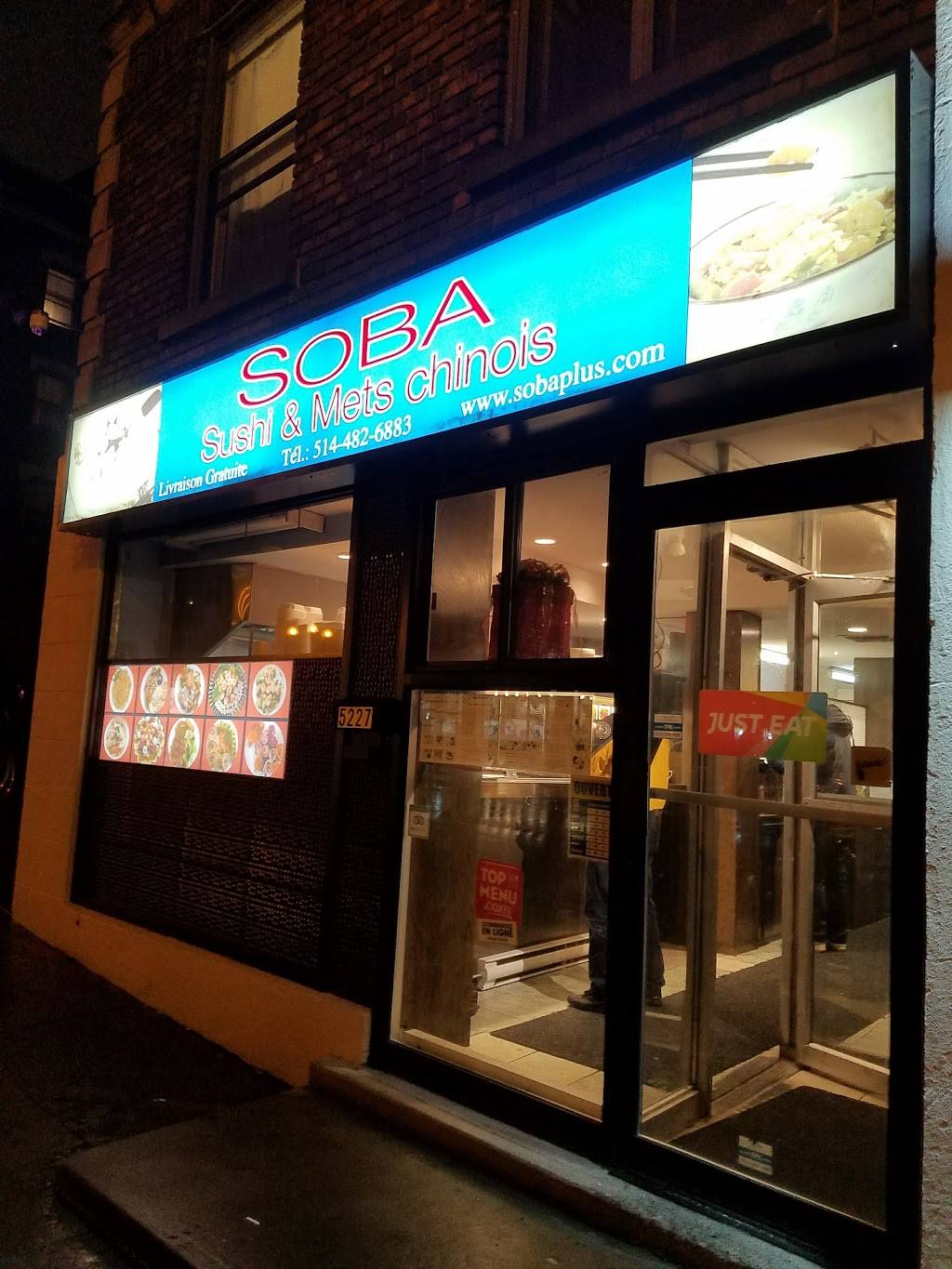 Soba & Sushi Bar | restaurant | 5227 Rue Sherbrooke Ouest, Montréal, QC H4A 1T7, Canada | 5144826883 OR +1 514-482-6883