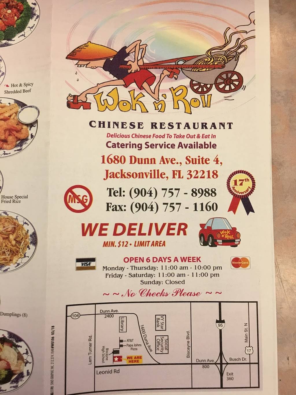 Wok N Roll | restaurant | 1680 Dunn Ave, Jacksonville, FL 32218, USA | 9047578988 OR +1 904-757-8988