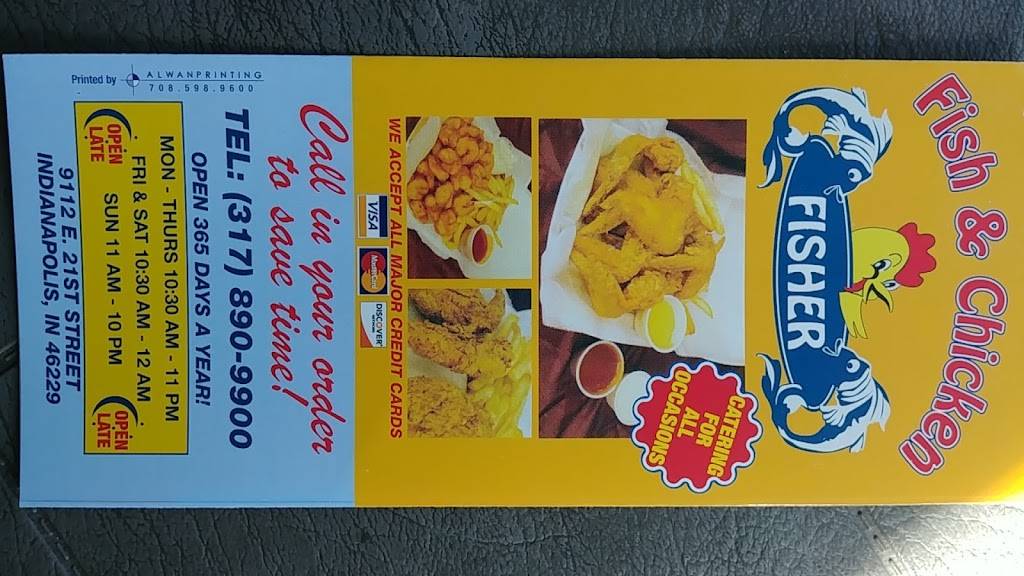 Fisher Fish & Chicken | meal takeaway | 9112 E 21st St, Indianapolis, IN 46229, USA | 3178909900 OR +1 317-890-9900