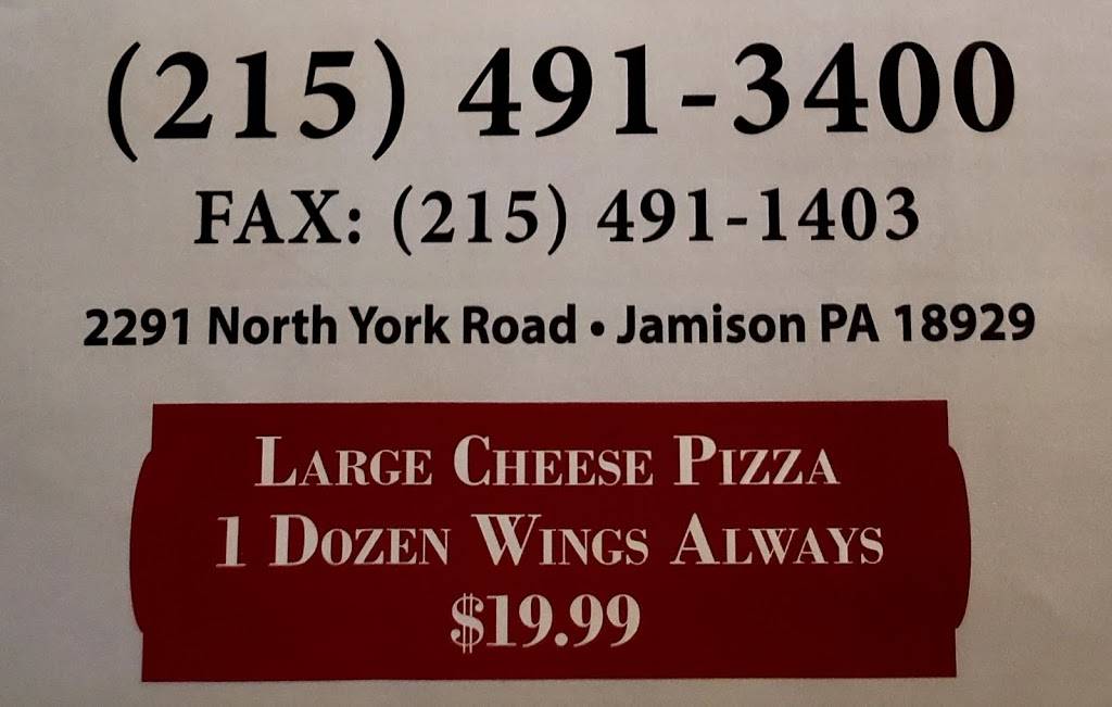 Nicos Pizza | restaurant | 2291 North York Rd, Jamison, PA 18929, USA | 2154913400 OR +1 215-491-3400
