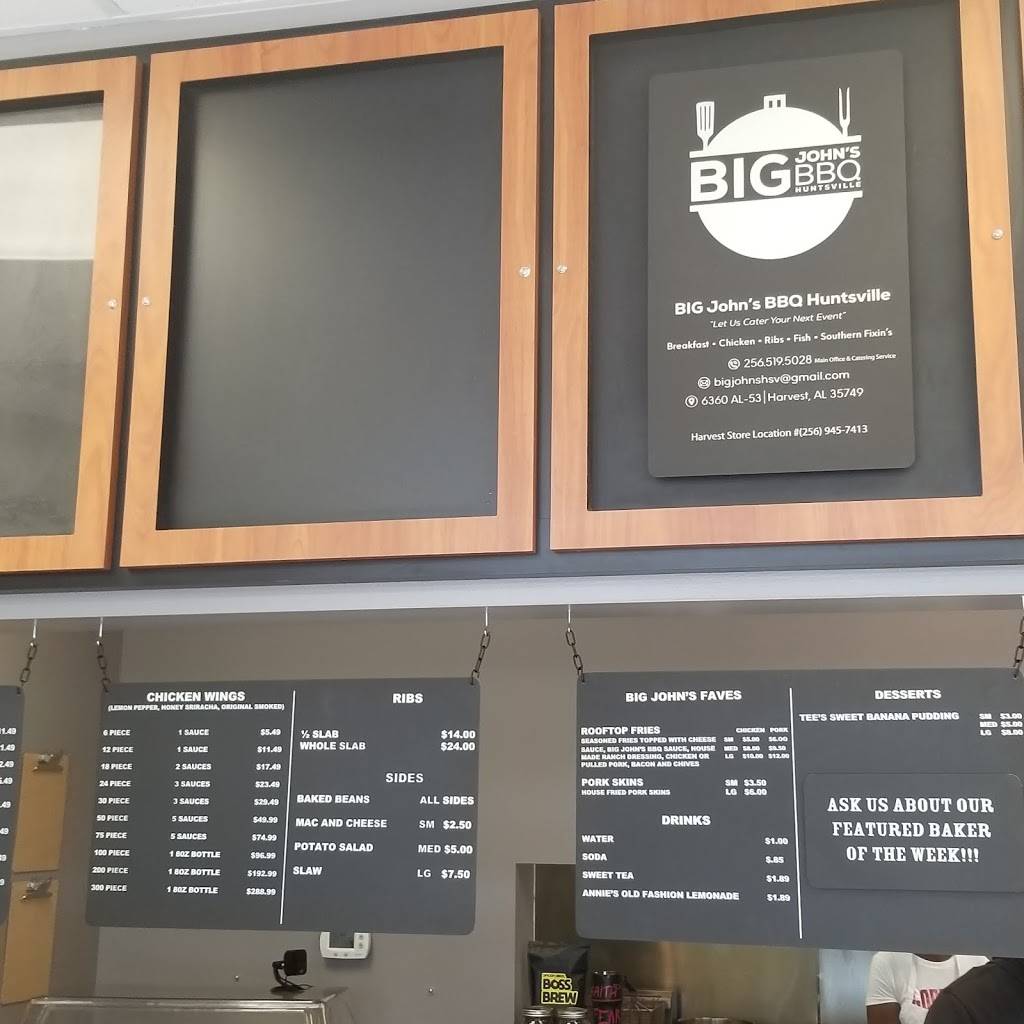 Big Johns BBQ Harvest | restaurant | 6360 AL-53, Harvest, AL 35749, USA | 2565195028 OR +1 256-519-5028