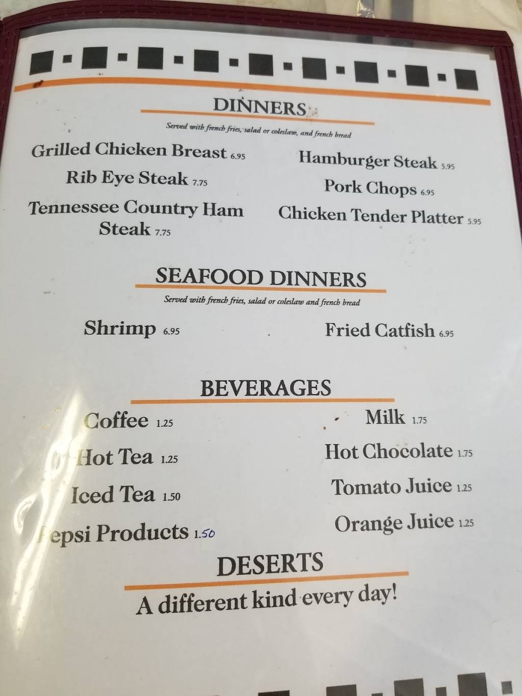 Edgewood Restaurant | restaurant | 1215 West Ave, Crossville, TN 38555, USA | 9314841585 OR +1 931-484-1585