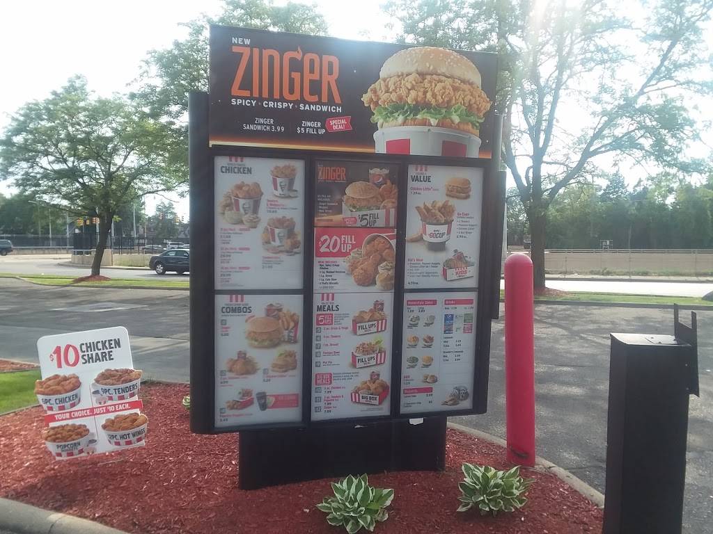 KFC | restaurant | 17750 Fenkell Ave, Detroit, MI 48227, USA | 3138356712 OR +1 313-835-6712