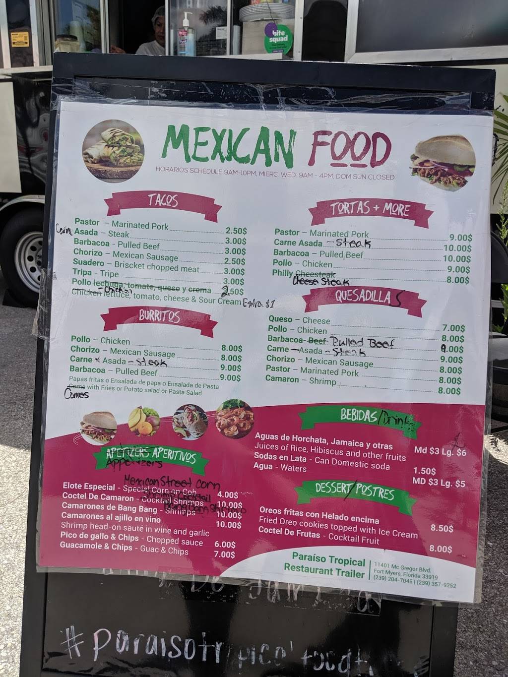 Paraiso Tropical | restaurant | 11401 McGregor Blvd, Fort Myers, FL 33919, USA | 2393579252 OR +1 239-357-9252