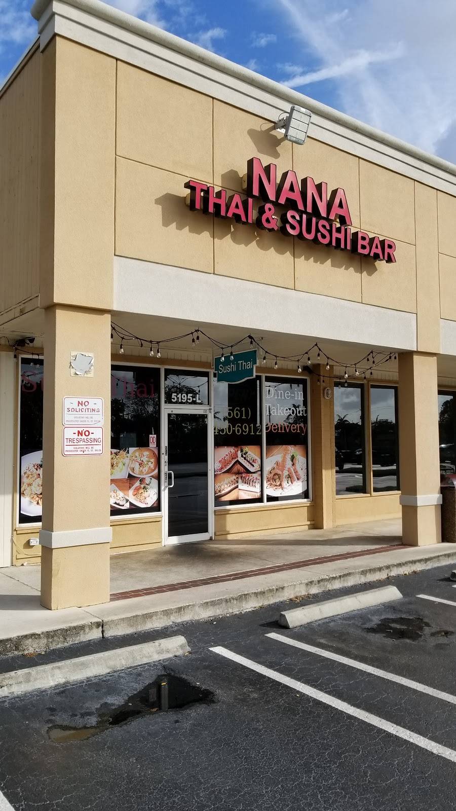 nana noodles and sushi bar | restaurant | 5195 W Atlantic Ave, Delray Beach, FL 33484, USA | 5614506912 OR +1 561-450-6912