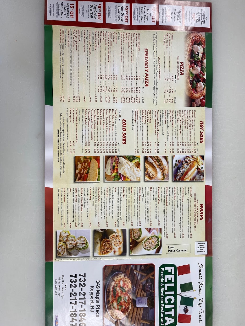 Felicita Pizzería & Mexican Restaurant | restaurant | 349 Maple Pl, Keyport, NJ 07735, USA | 7322171846 OR +1 732-217-1846