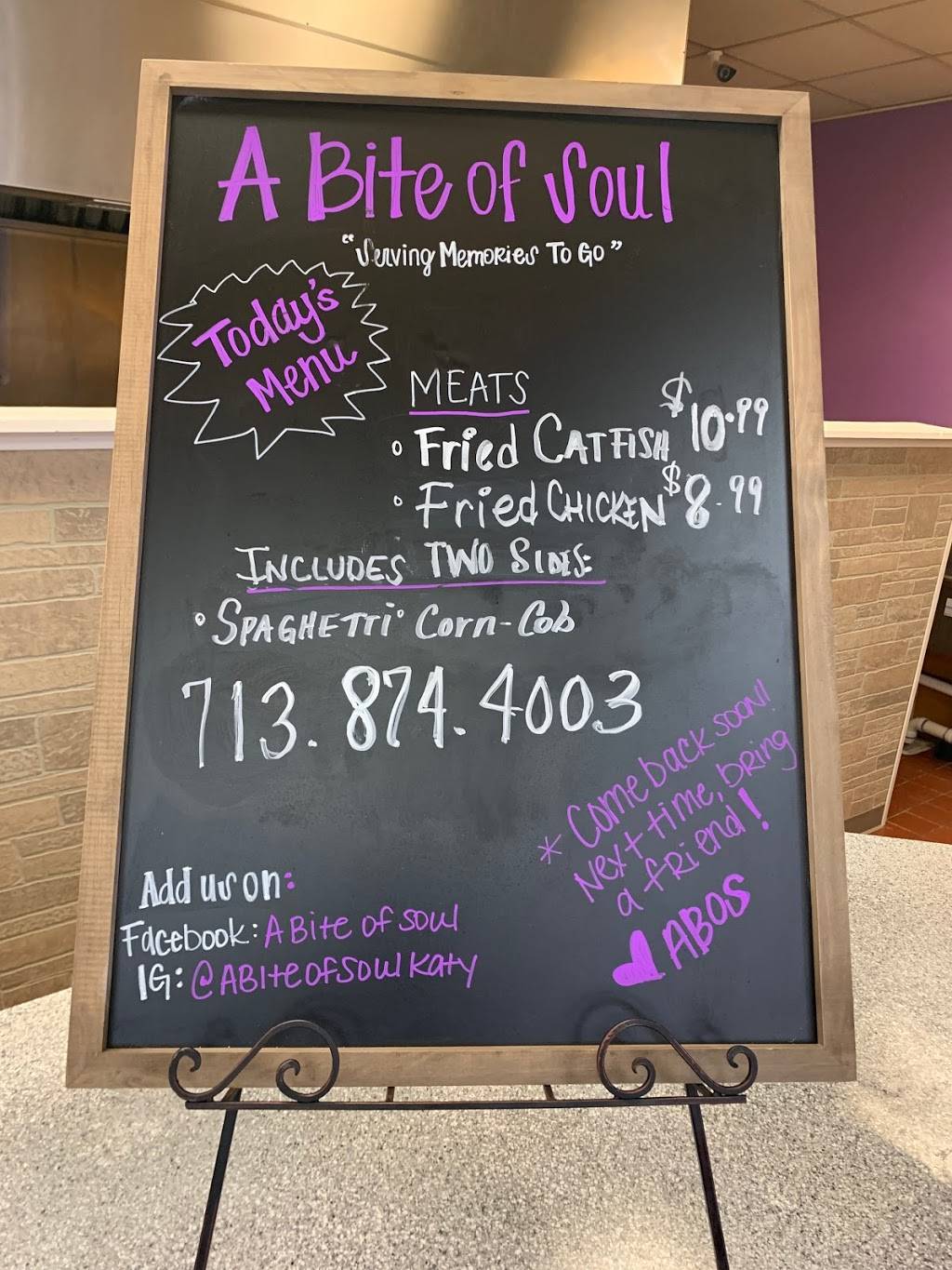 A Bite of Soul | restaurant | 19240 W Little York Rd, Katy, TX 77449, USA | 7138744003 OR +1 713-874-4003