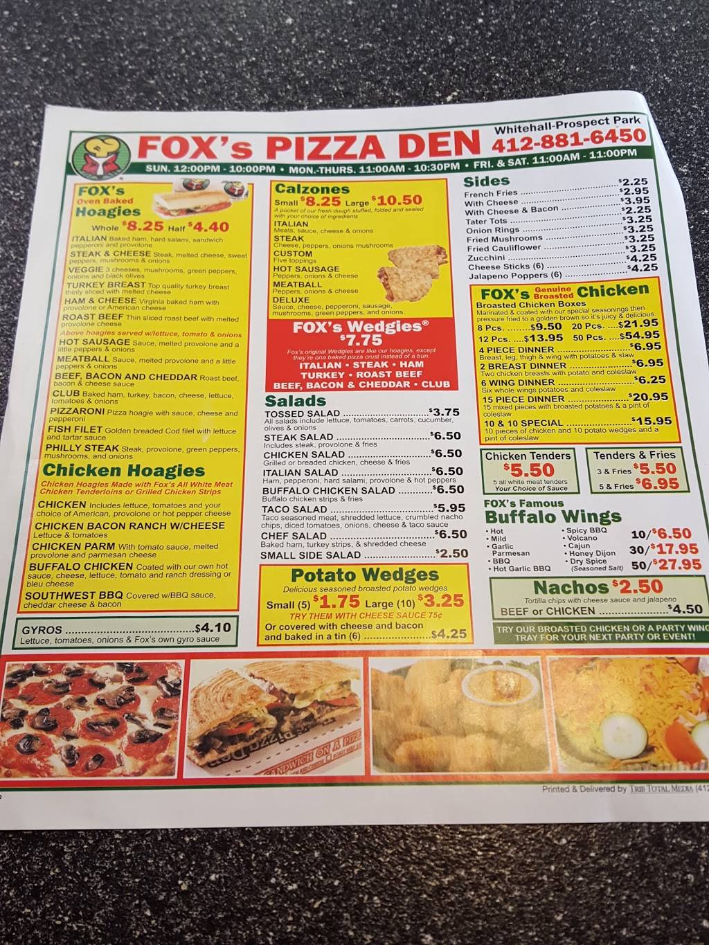 Foxs Pizza Den | restaurant | 1500 Radford Rd, Pittsburgh, PA 15227, USA | 4128816450 OR +1 412-881-6450