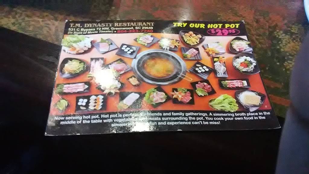 T M Dynasty | restaurant | 532 SC-72, Greenwood, SC 29649, USA | 8642237740 OR +1 864-223-7740