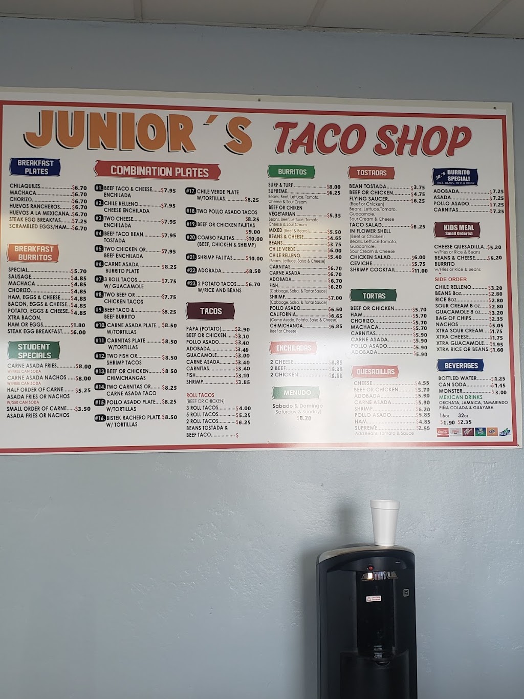 Juniors Taco Shop | restaurant | 1102 Industrial Ave, Escondido, CA 92029, USA | 7609753910 OR +1 760-975-3910