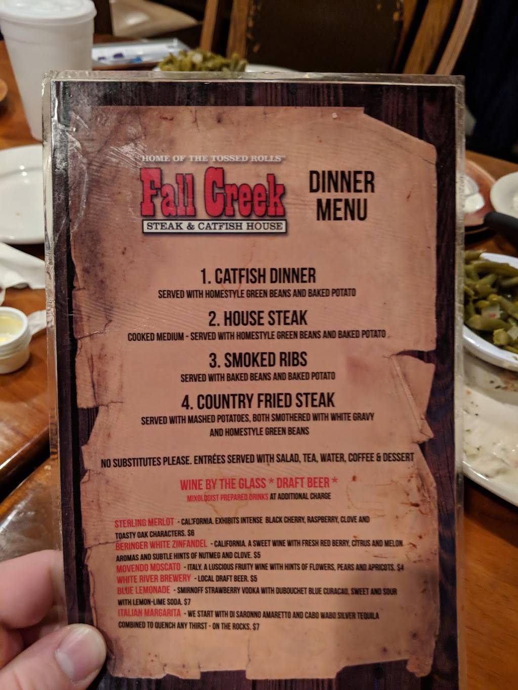 Fall Creek Steak & Catfish House | restaurant | 997 MO-165, Branson, MO 65616, USA | 4173365060 OR +1 417-336-5060