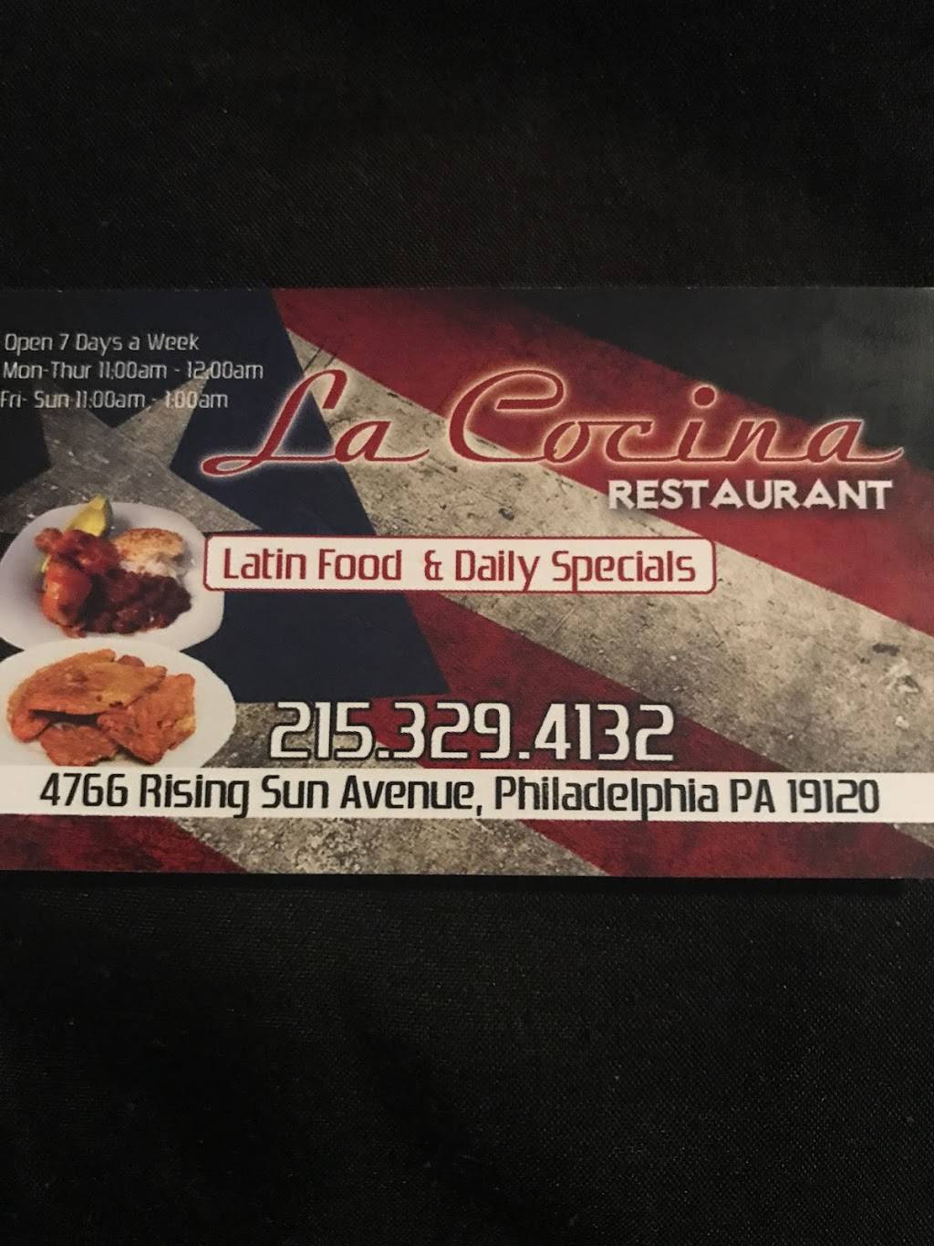La Cocina | restaurant | 4766 Rising Sun Ave, Philadelphia, PA 19120, USA | 2153294132 OR +1 215-329-4132