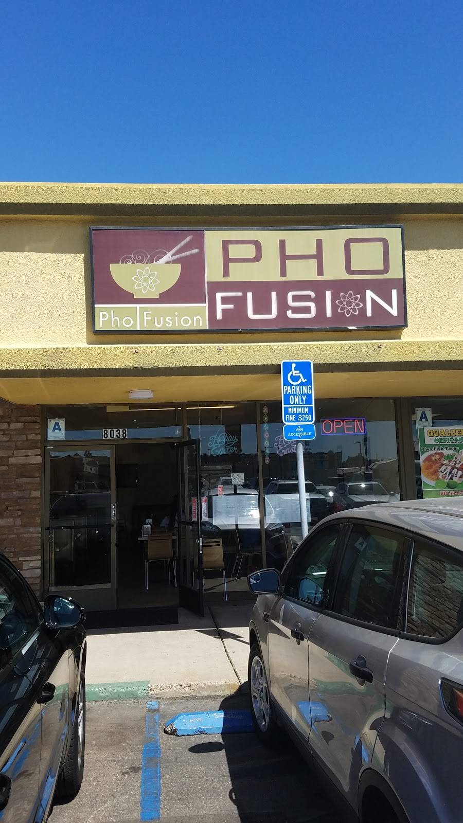 Pho Fusion | restaurant | 8038 Clairemont Mesa Blvd, San Diego, CA 92111, USA | 8582781224 OR +1 858-278-1224